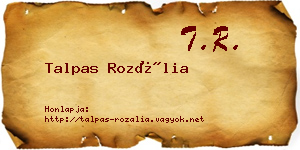Talpas Rozália névjegykártya