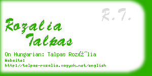 rozalia talpas business card